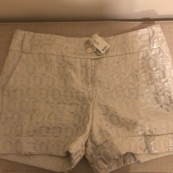 The Limited Off White Silver Embossed Shorts 8 - Picture 6 of 8